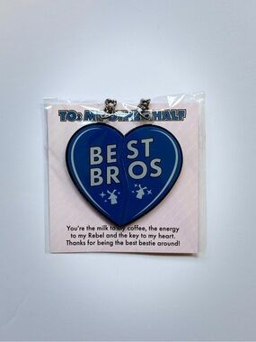 Dutch Bros Best Bros Blue Heart Keychain: UNOPENED